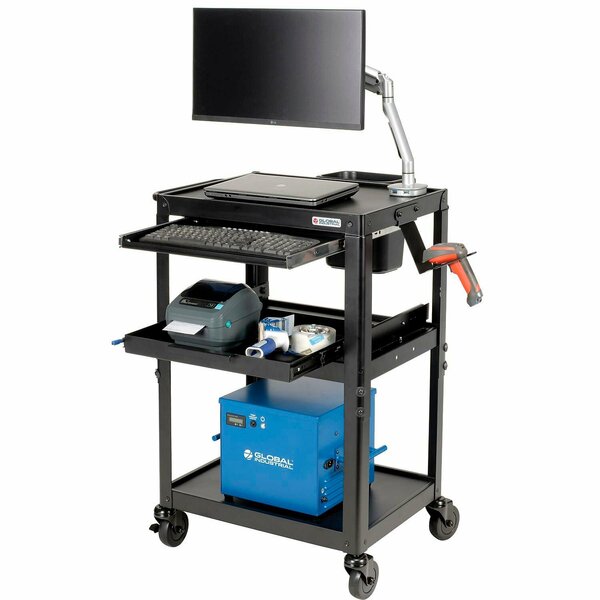 Global Industrial Mobile Powered Laptop Cart with 40AH Battery 436996BK